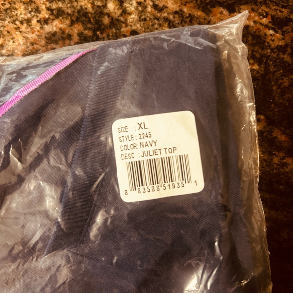 Navy Blue Women's Scrub Top - Picture 4 of 4